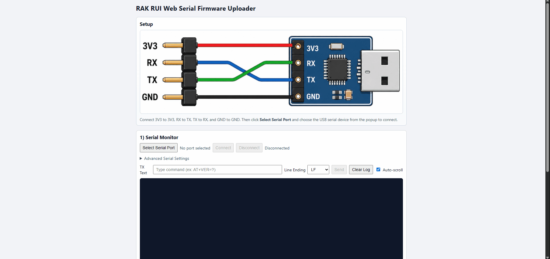 Updating the RAK3172 modem firmware via firmwareupgrade.fencyboy.com