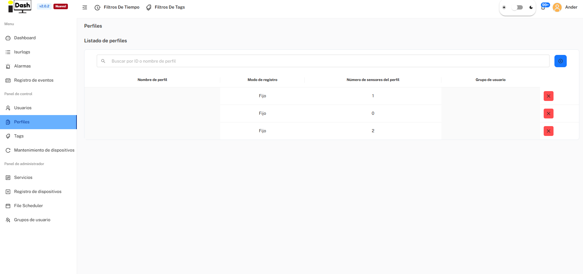 IsurDASH Profiles list